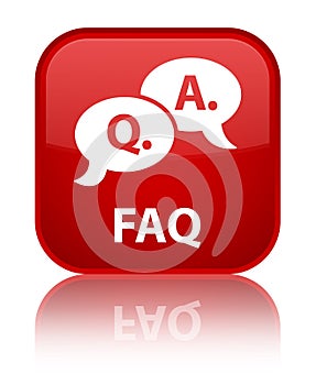 Faq (question answer bubble icon) special red square button