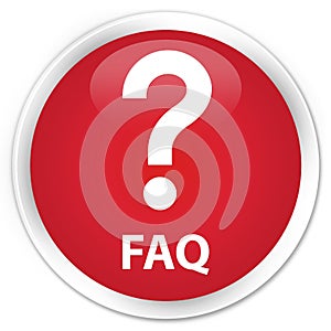 Faq (question icon) premium red round button