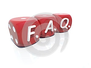 FAQ red plastic gambling casino cubes 3d