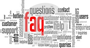 FAQ Tag Cloud (information support customer service hotline button)