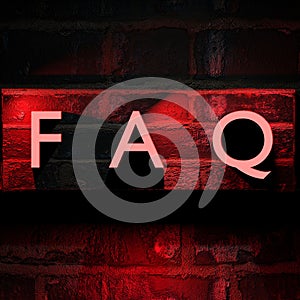 FAQ text on abstract background.