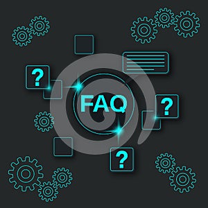 FAQ, user guide, online support vector concept