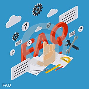 FAQ, user guide, technical support vector concept