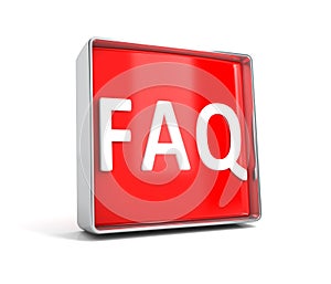 Faq - web button isolated on white background