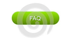 FAQ web interface button green color, customer assistance, online support