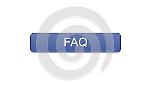 FAQ web interface button violet color, customer assistance, online support