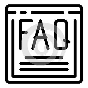 FAQ website section icon outline vector. User support page