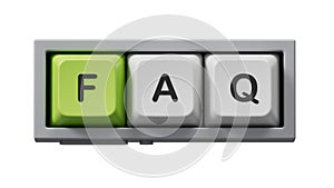 faq word written on Computer keyboard keys with.