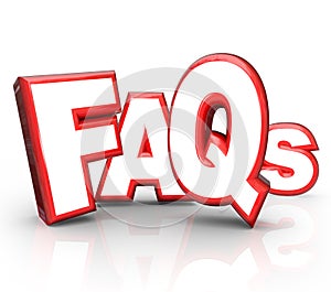 FAQs Frequently Asked Questions 3D Letters Acronym