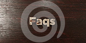 Faqs - grungy wooden headline on Maple - 3D rendered royalty free stock image