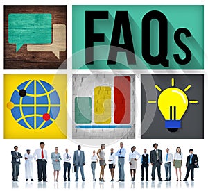 FAQs Guidance Answers Questions Feedback Concept