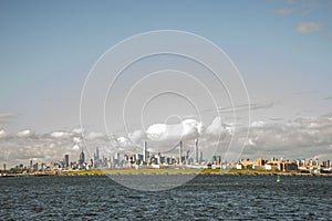 A far away New York skyline