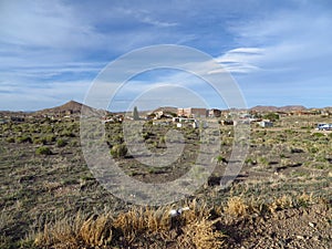 Far Away View of Old Mining Town of Goldfield, Nevada