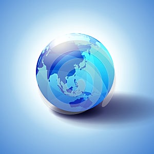 Far East China, Japan, Malaysia, Thailand and Indonesia, Background with Globe Icon 3D illustration