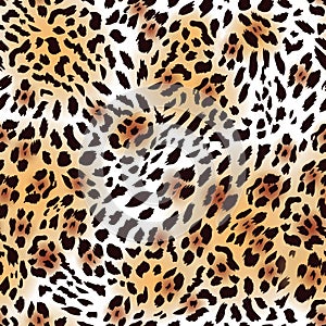 Far Eastern leopard fur seamless vector print