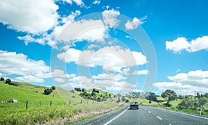 Far North, Northland, New Zealand, NZ - March 14, 2021: Car driving on State Highway 10