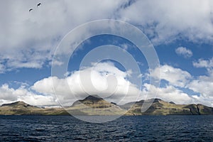 Far Oer Danmark Vestmanna Cliffs Panorama