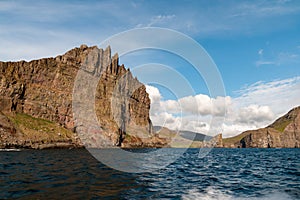 Far Oer Danmark Vestmanna Cliffs Panorama view