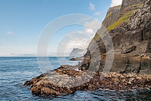 Far Oer Danmark Vestmanna Cliffs Panorama view