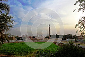 Far view of Abou el oyoun mosque in Dayrout in Assyut photo