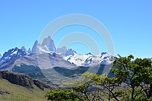 Far view of the Fitz Roy peak, in Los Glaciares National Park, El ChaltÃÂ©n, Argentina photo