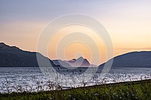 Far view of mountains from Norwegian Scenic Route Helgelandskysten - 3