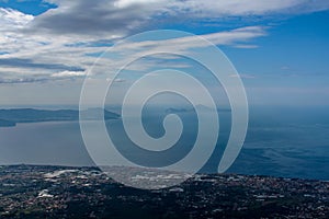 Far view over the naples coast from mount vesuvius