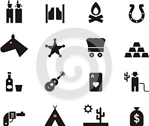 Far west icon set