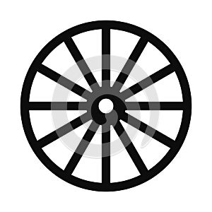 Far west wagon wheel icon