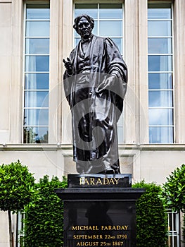 Faraday monument in Savoy Place in London (hdr)
