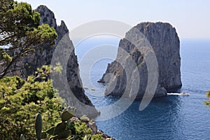 Faraglioni cliffs in Capri island