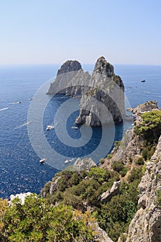 Faraglioni cliffs in Capri island