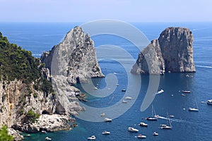 Faraglioni cliffs in Capri island