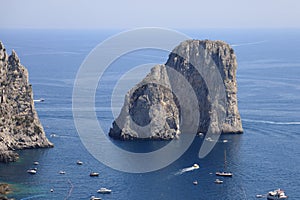 Faraglioni cliffs in Capri island