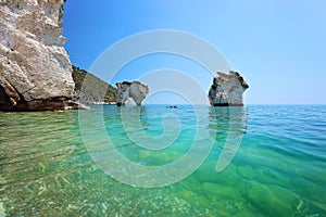 Faraglioni di Puglia Baia delle Zagare - Nature preserve. Stacks, coastal and oceanic rock formation eroded by waves