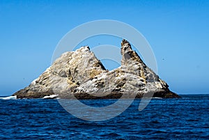 Farallon islands rock in the shape of a monster. photo