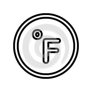 Farenheit icon vector sign and symbol isolated on white background, Farenheit logo concept photo