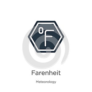 Farenheit icon vector. Trendy flat farenheit icon from meteorology collection isolated on white background. Vector illustration photo