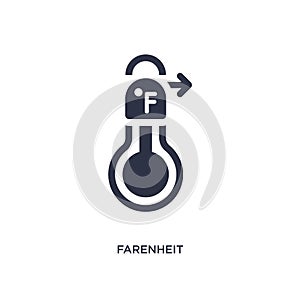 farenheit icon on white background. Simple element illustration from meteorology concept photo
