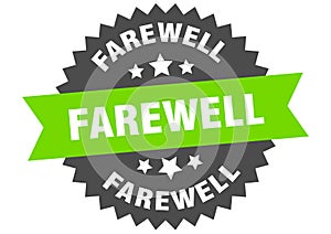 farewell sign. farewell circular band label. farewell sticker