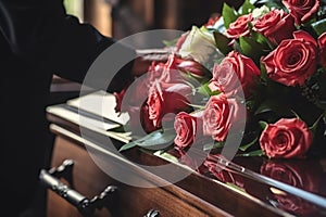 Farewell to a deceased person in church.