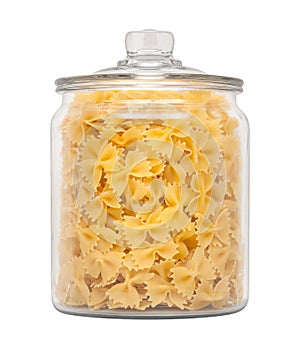 Farfalle Bow Tie Pasta in a Apothecary Jar photo