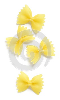 Farfalle or Bowtie Pasta on White