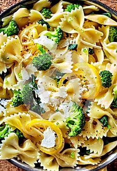 Farfalle noodles with broccoli and tangy lemon