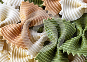 Farfalle pasta close up photo