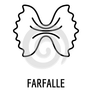 Farfalle pasta icon, outline style
