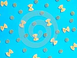Farfalle and rotelle pasta pattern