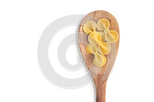 Farfalle into a spoon