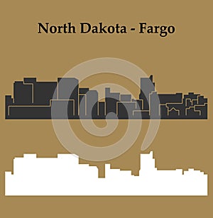 Fargo, North Dakota city silhouette