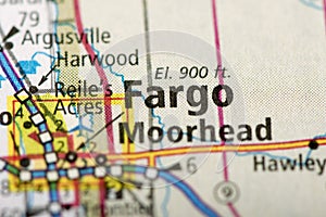 Fargo, North Dakota on map photo